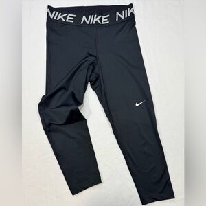 Nike Pro Dri-FIT Black Leggings with White Accents - Women’s Medium
